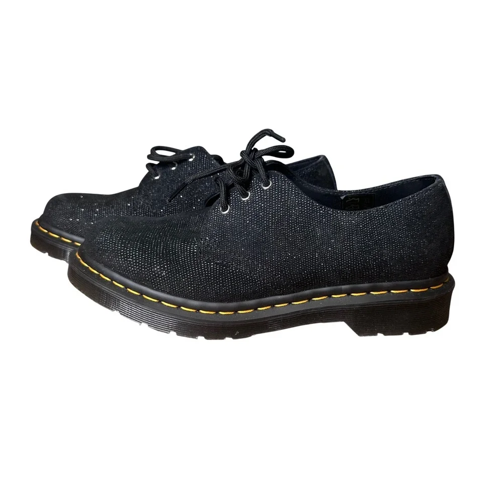 Dr. Martens 1461 Black Sparkle Glitter 3-Eye Oxford Shoes Womens 8 EU 39